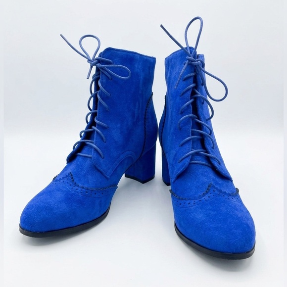 Unbranded Shoes - Blue Suede Ankle Boots